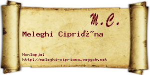 Meleghi Cipriána névjegykártya